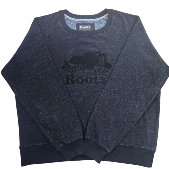 Roots Tops - Roots Crew Neck Pullover Sweatshirt Black Large